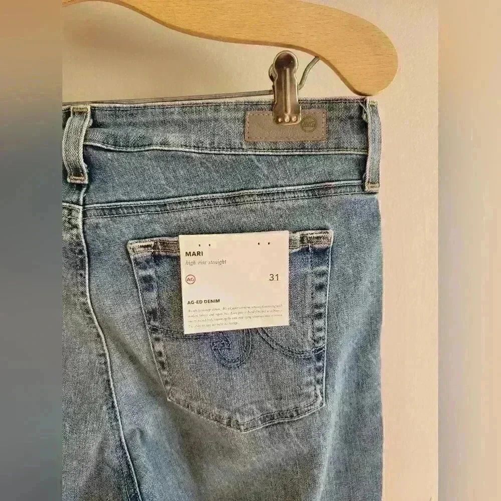 AG Adriano Goldschmied Mari High Rise Straight Jeans Size 31 - Picture 9 of 11